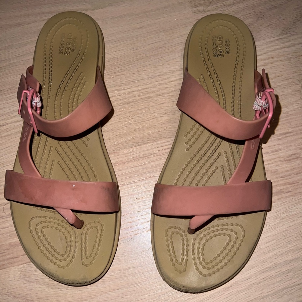 CROCS Women's Sandals in Pink and Olive
